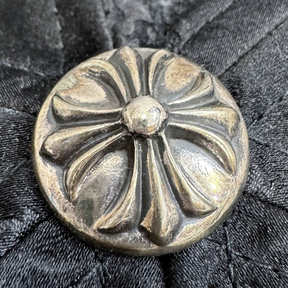 Brand New Chrome Hearts Satin Monogram Bucket Hat Black Silver Cross Top Button - Picture 6 of 14